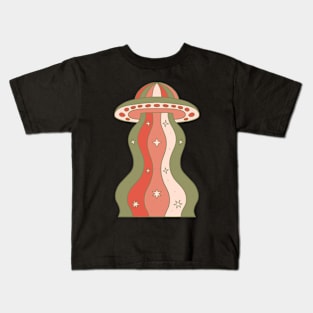 Groovy UFO Retro Spaceship Kids T-Shirt